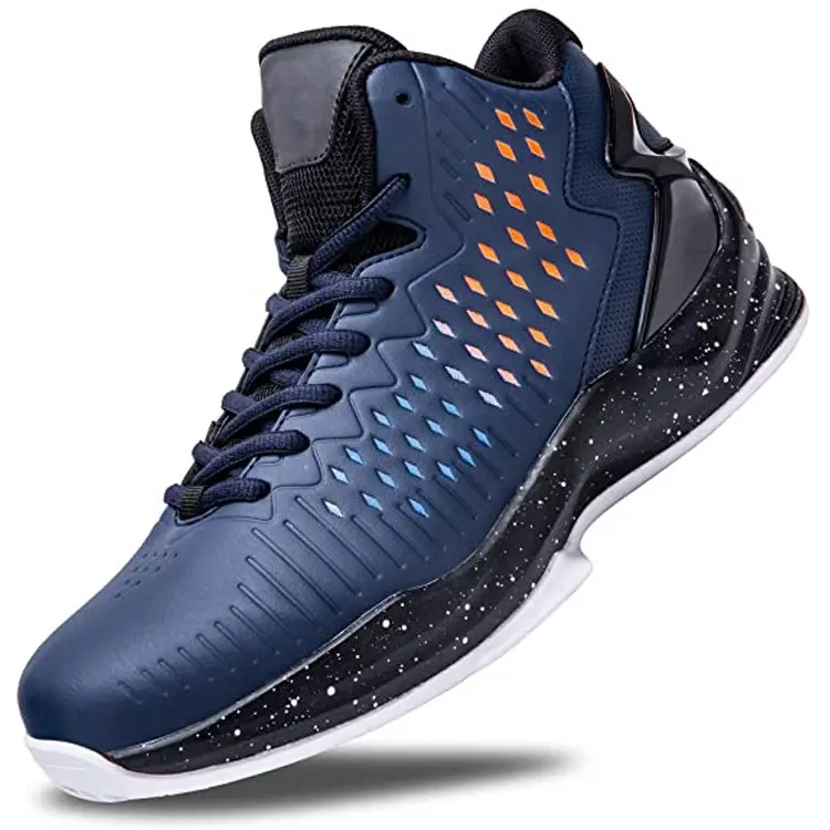 Men Breathable Sports Sneakers Anti Slip China Shoe Box Customized JIAN ER Wear Resistant High Upper Basketball Shoes