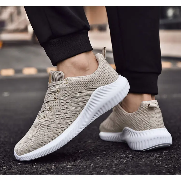 Jian Er shoes Factory Wholesale MD Outsole Fly Knit Upper Men Trainers Running Sneakers