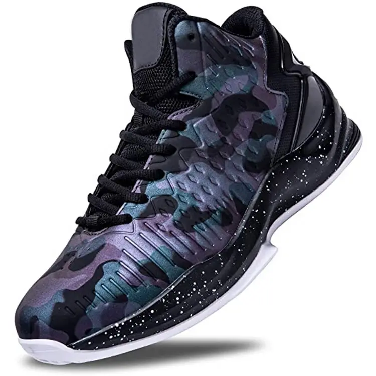 Men Breathable Sports Sneakers Anti Slip China Shoe Box Customized JIAN ER Wear Resistant High Upper Basketball Shoes
