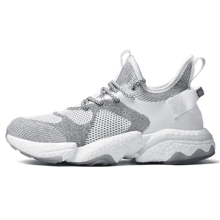 China Factory Wholesale Soft Sole Breathable Upper Men Sport Sneaker Knit Running Shoes